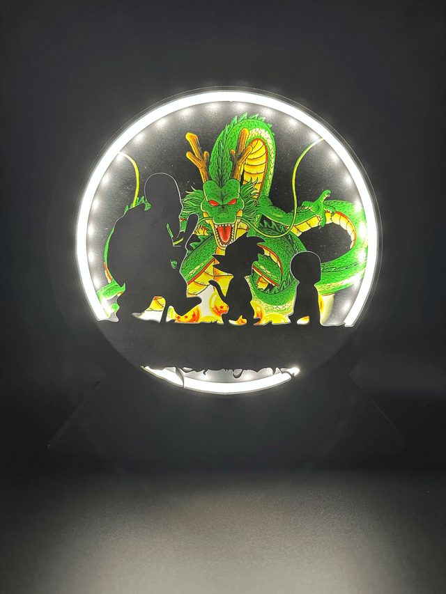 Lampe 3D Personnalisée – Dragon Épique en Bois Sublimé