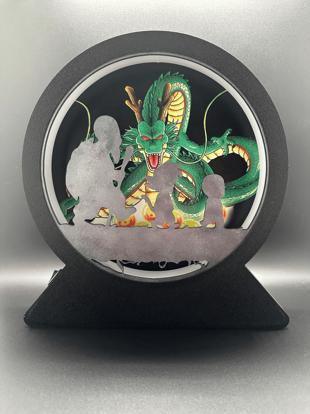 Lampe 3D Personnalisée – Dragon Épique en Bois Sublimé