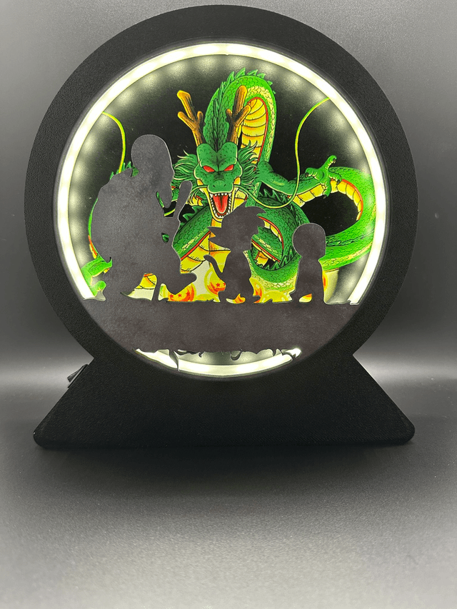 Lampe 3D Personnalisée – Dragon Épique en Bois Sublimé