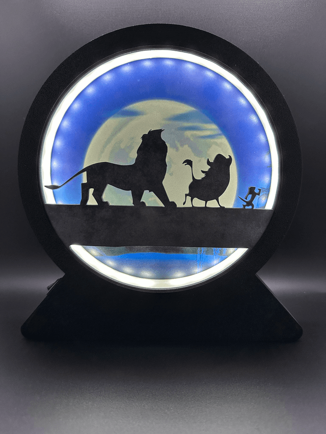 Lampe 3D Personnalisée – Le Lion et Ses Amis