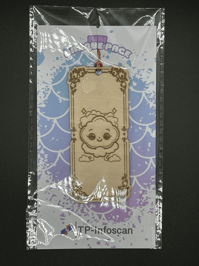 Mini Marque-page en Bois Gravé - Design Kawaii
